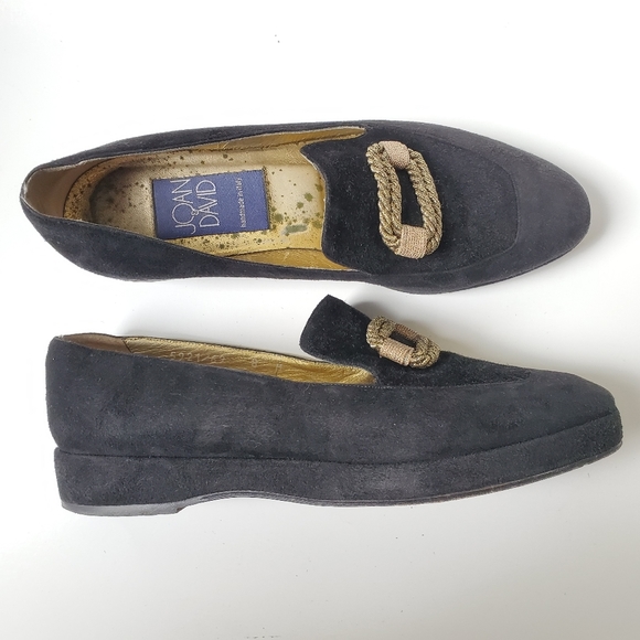 Vintage Joan & David black suede shoes size 8M - Picture 1 of 14